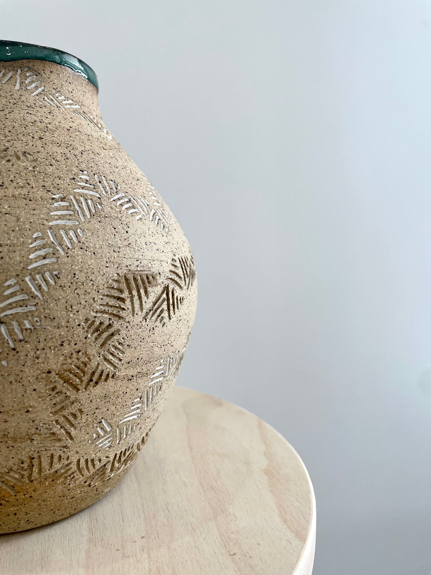 Carved textured vase