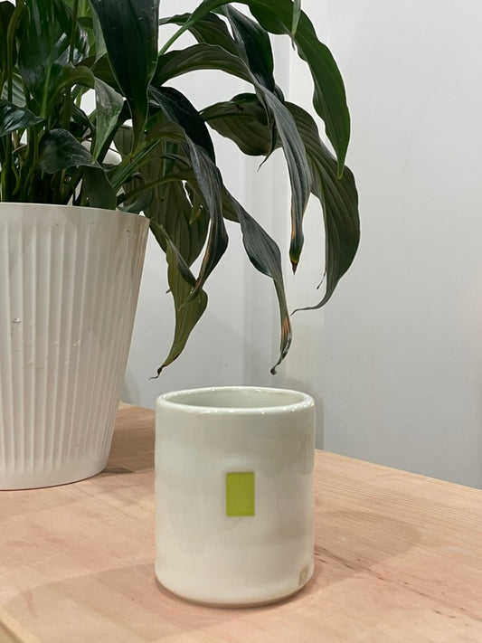 Kathleen / Minimalist glazed mug with green stripe