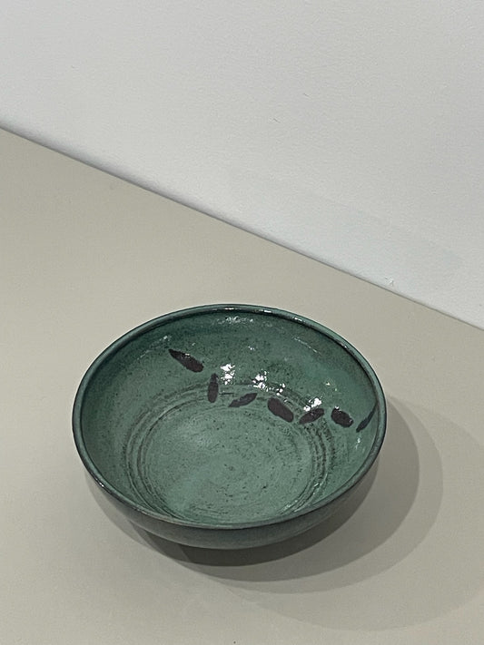 Marissa / Small dark green bowl with speckles