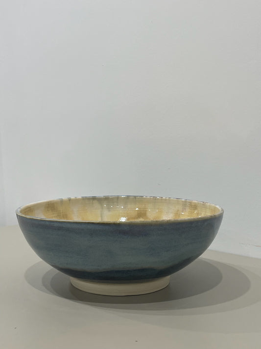 Marissa / Dark blue bowl with yellow interior