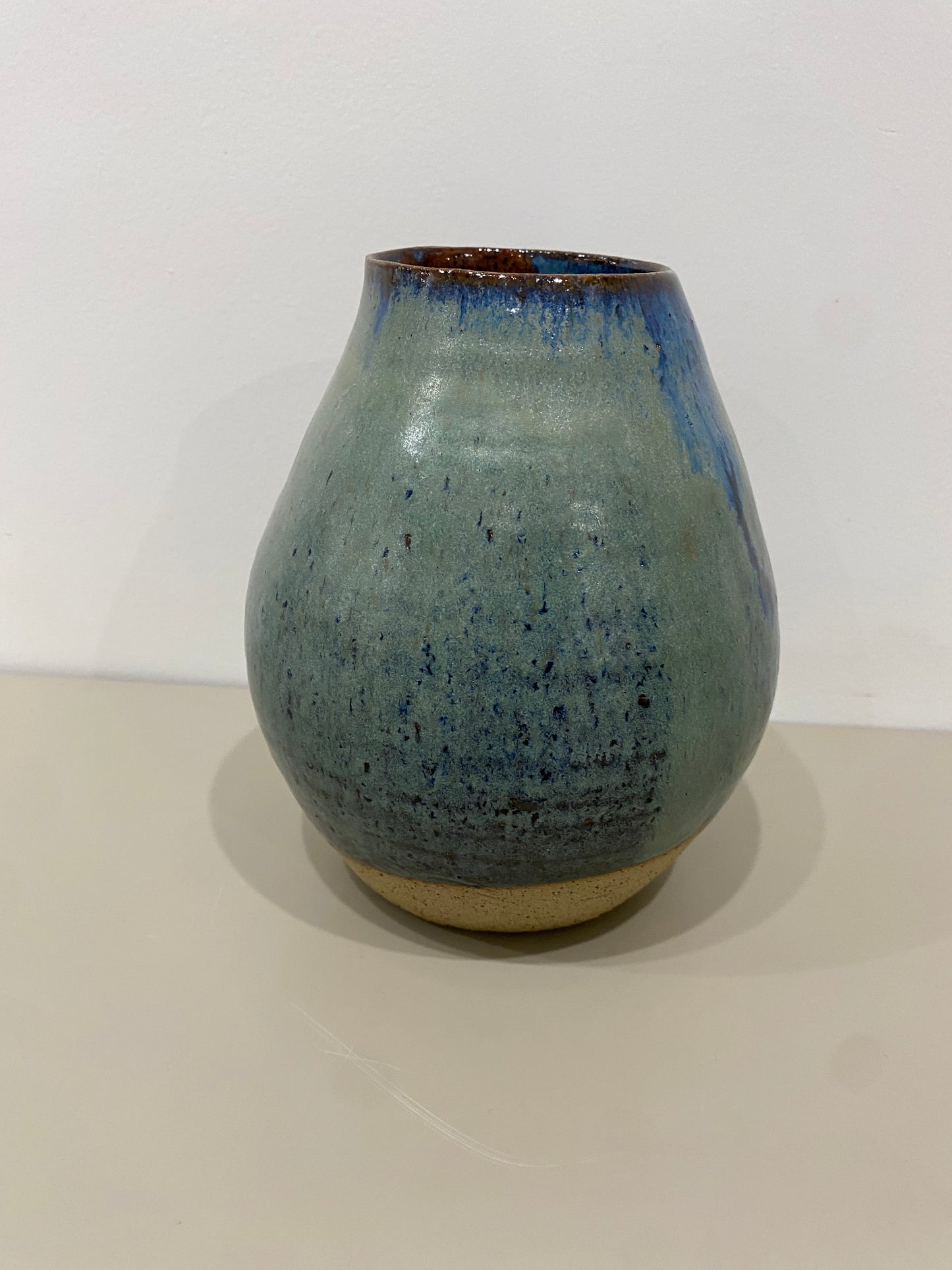 Marissa / Dark green & blue round vase
