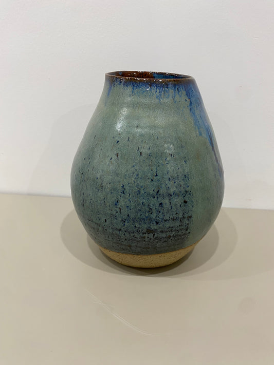 Marissa / Dark green & blue round vase