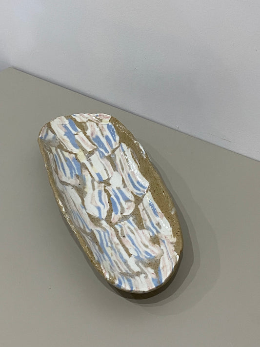 Jenny / Nerikomi style brown serving platter