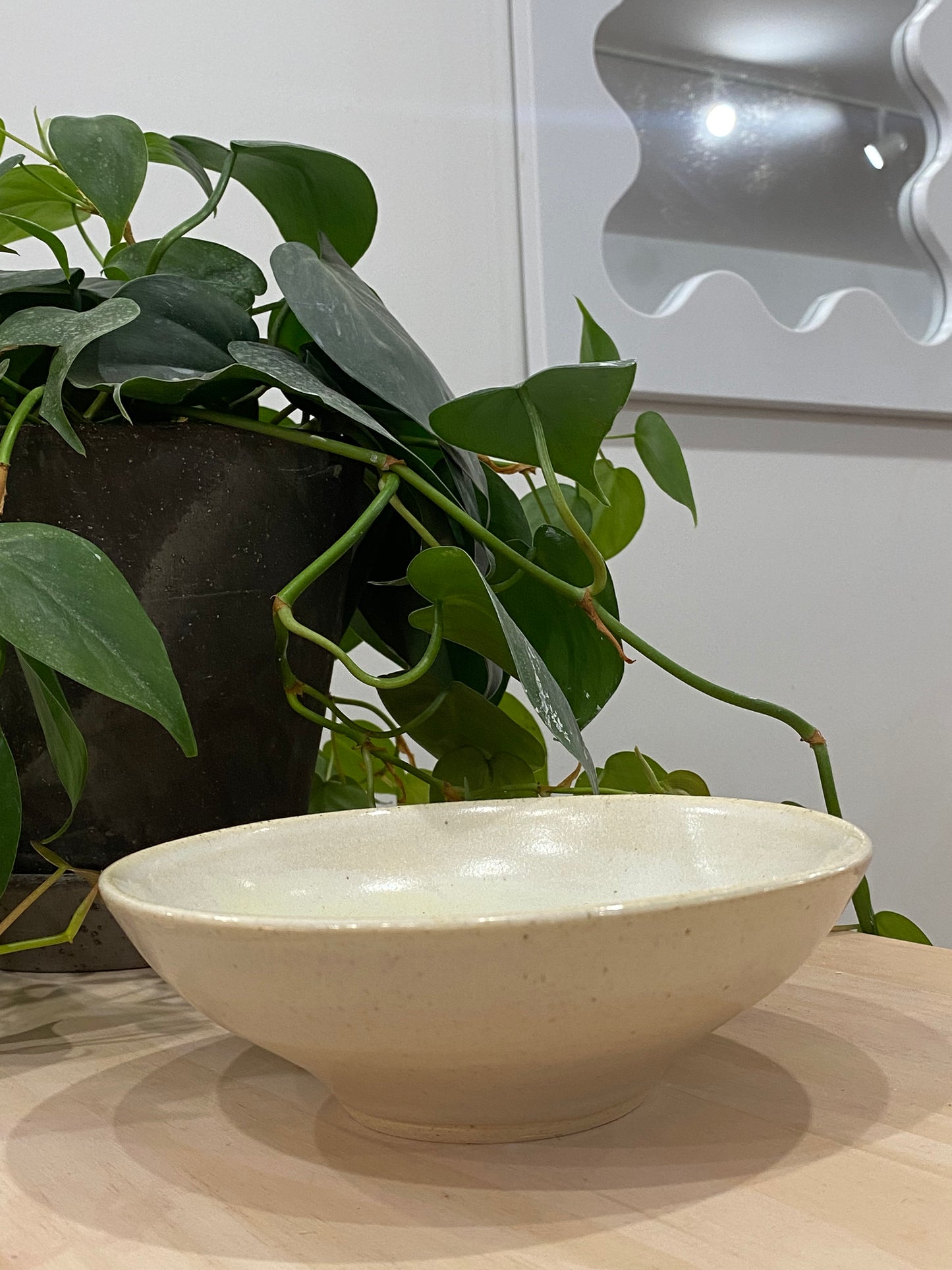 Lorraine / Small bowl with yellow brushstroke