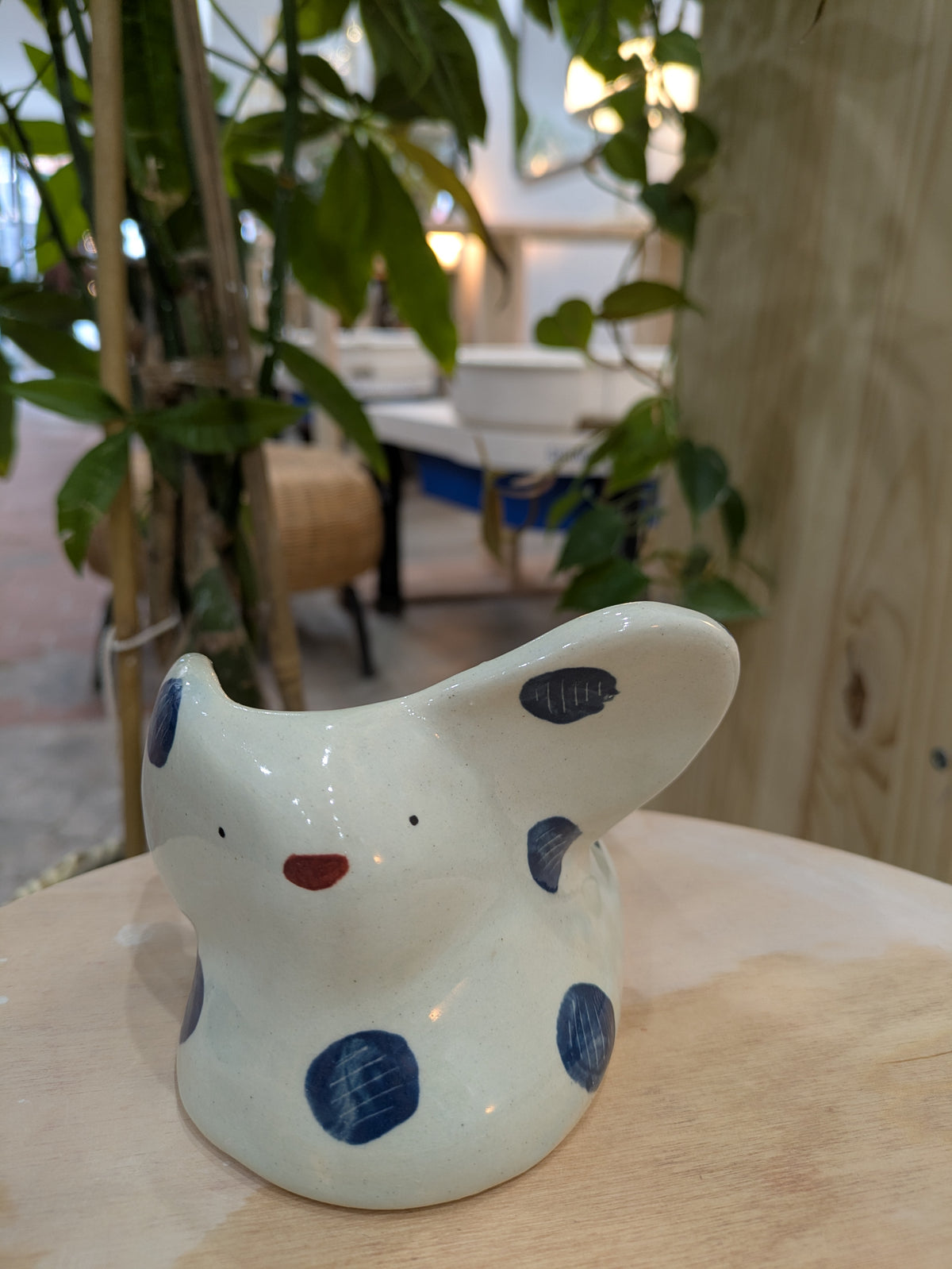 Emiko / blue polka dot bunny